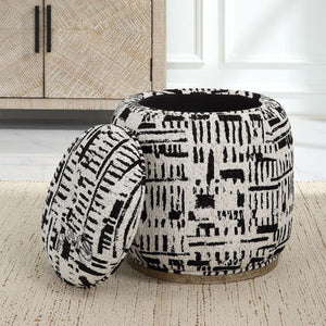   Modern European furniture - Black Patterned Storage Ottoman - www.oroa.com | Oroa.com