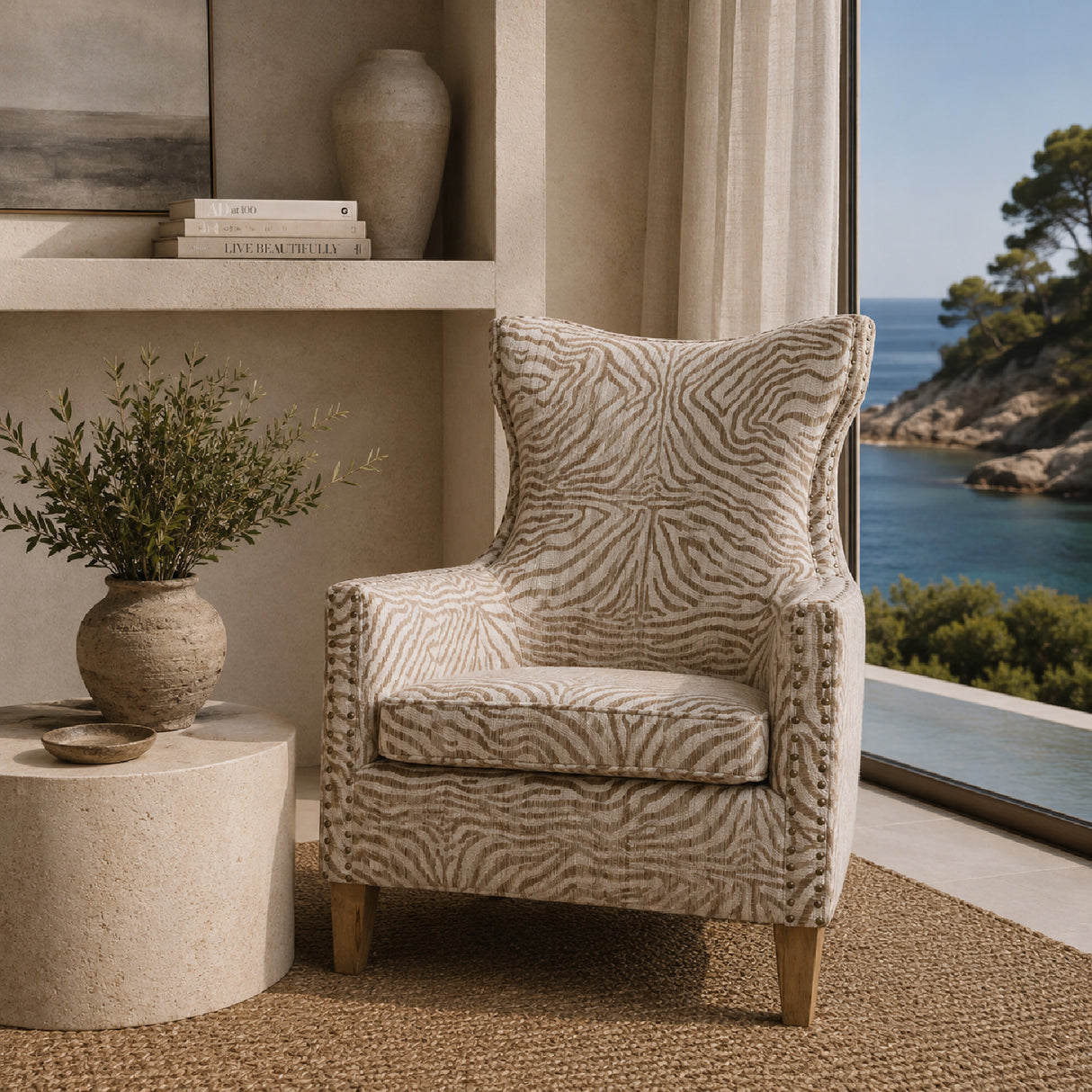   Modern European furniture - Wingback Beige Lounge Armchair - www.oroa.com | Oroa.com