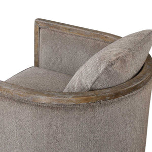   Modern European furniture - Brown Chenille Accent Tub Chair - www.oroa.com | Oroa.com
