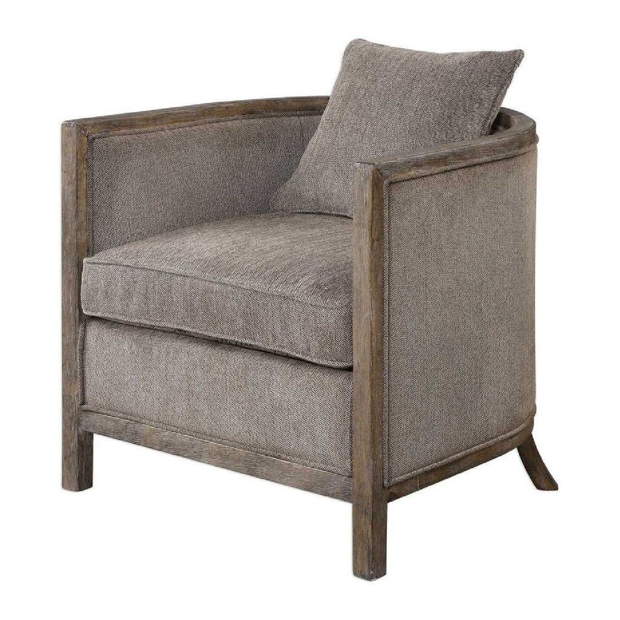   Modern European furniture - Brown Chenille Accent Tub Chair - www.oroa.com | Oroa.com