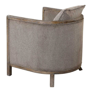   Modern European furniture - Brown Chenille Accent Tub Chair - www.oroa.com | Oroa.com