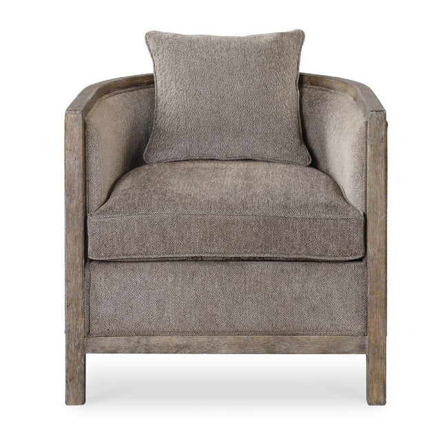 Modern European furniture - Brown Chenille Accent Tub Chair - www.oroa.com