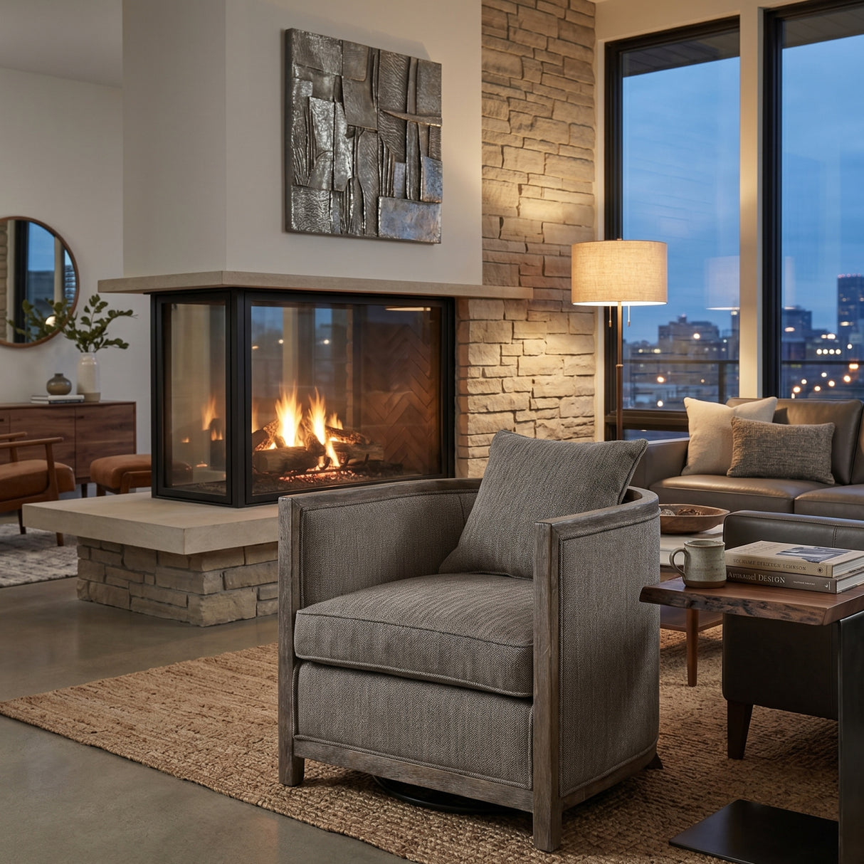   Modern European furniture - Brown Chenille Accent Tub Chair - www.oroa.com | Oroa.com