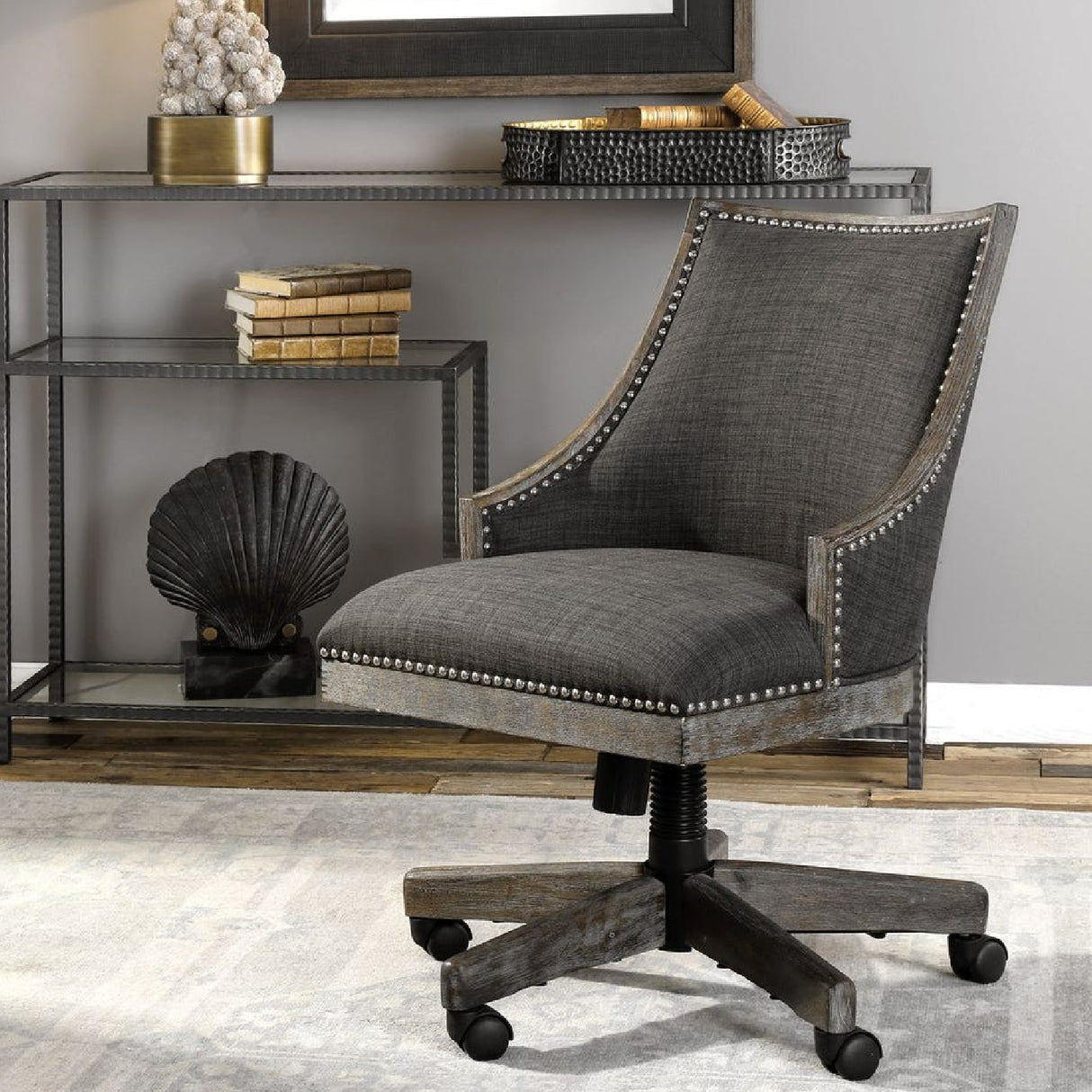   Modern European furniture - Gray Linen Desk Chair - www.oroa.com | Oroa.com