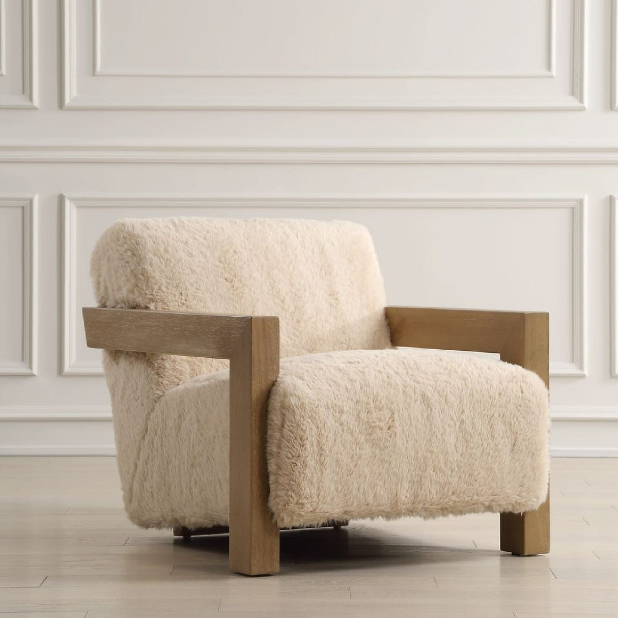   Modern European furniture - Cream Sheepskin Accent Chair - www.oroa.com | Oroa.com