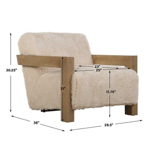   Modern European furniture - Cream Sheepskin Accent Chair - www.oroa.com | Oroa.com