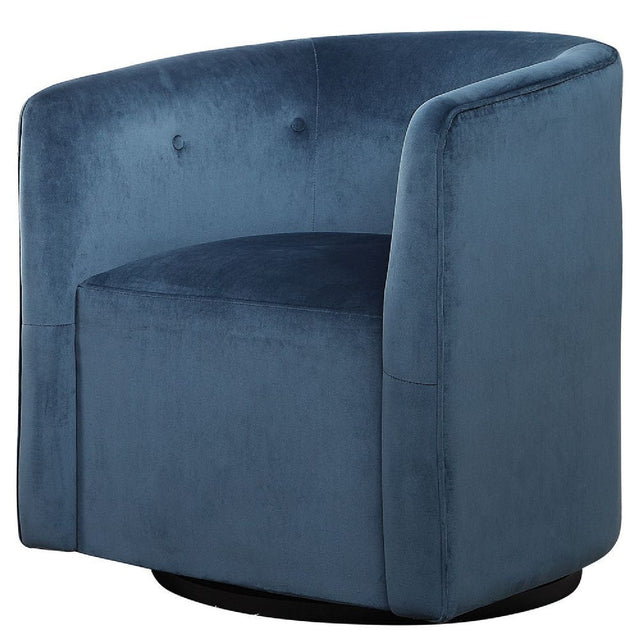 Modern European furniture - Blue Velvet Swivel Chair - www.oroa.com