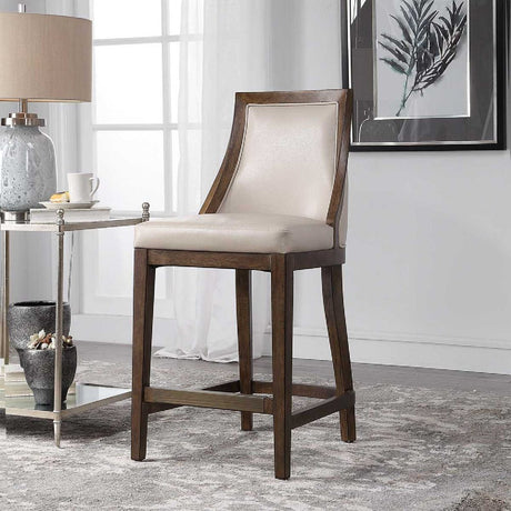   Modern European furniture - Beige Leather Counter Stool - www.oroa.com | Oroa.com