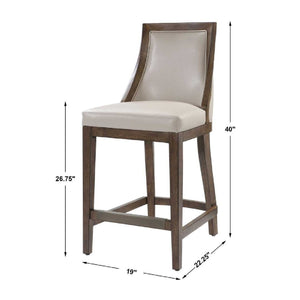   Modern European furniture - Beige Leather Counter Stool - www.oroa.com | Oroa.com