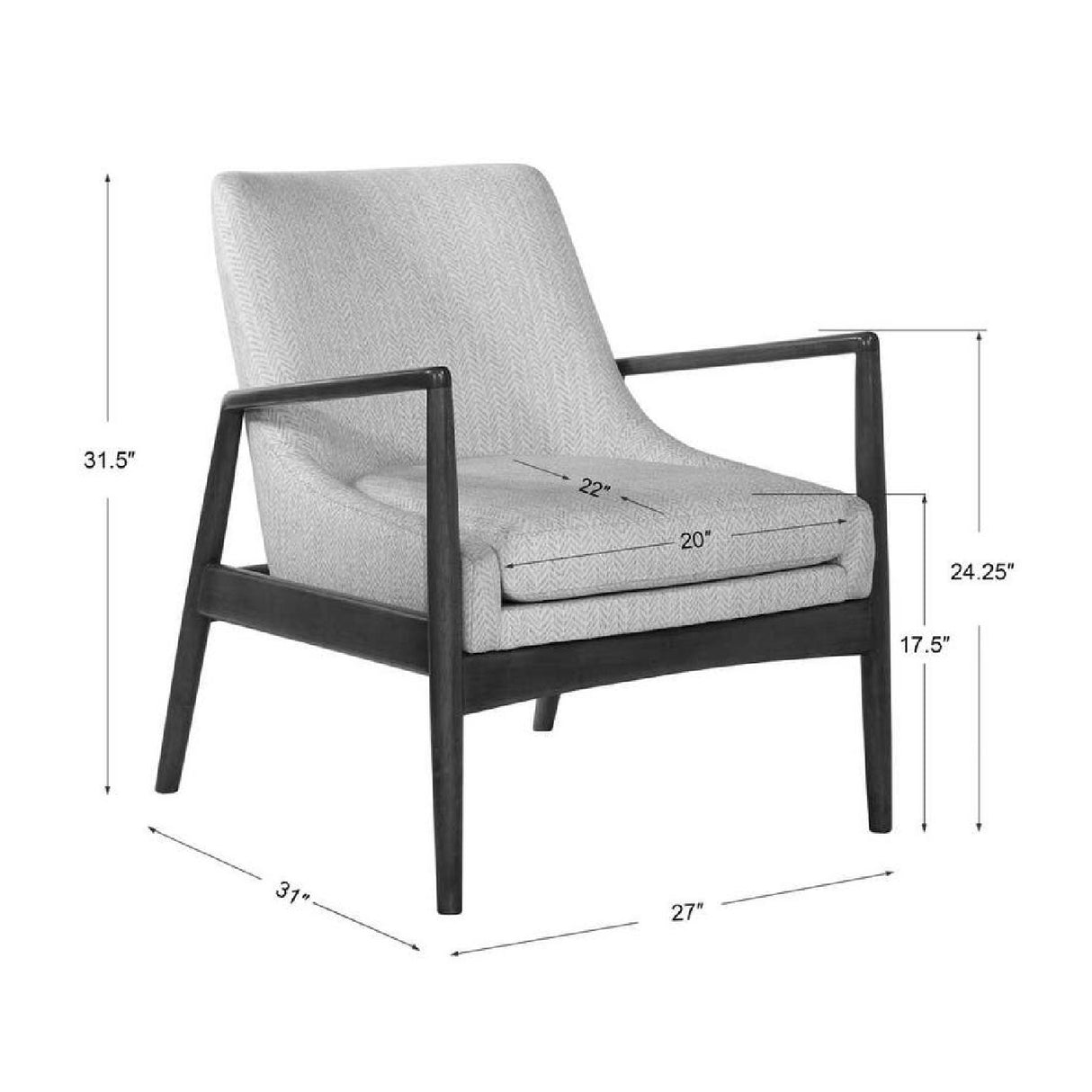   Modern European furniture - White Fabric Scandinavian Accent Chair - www.oroa.com | Oroa.com