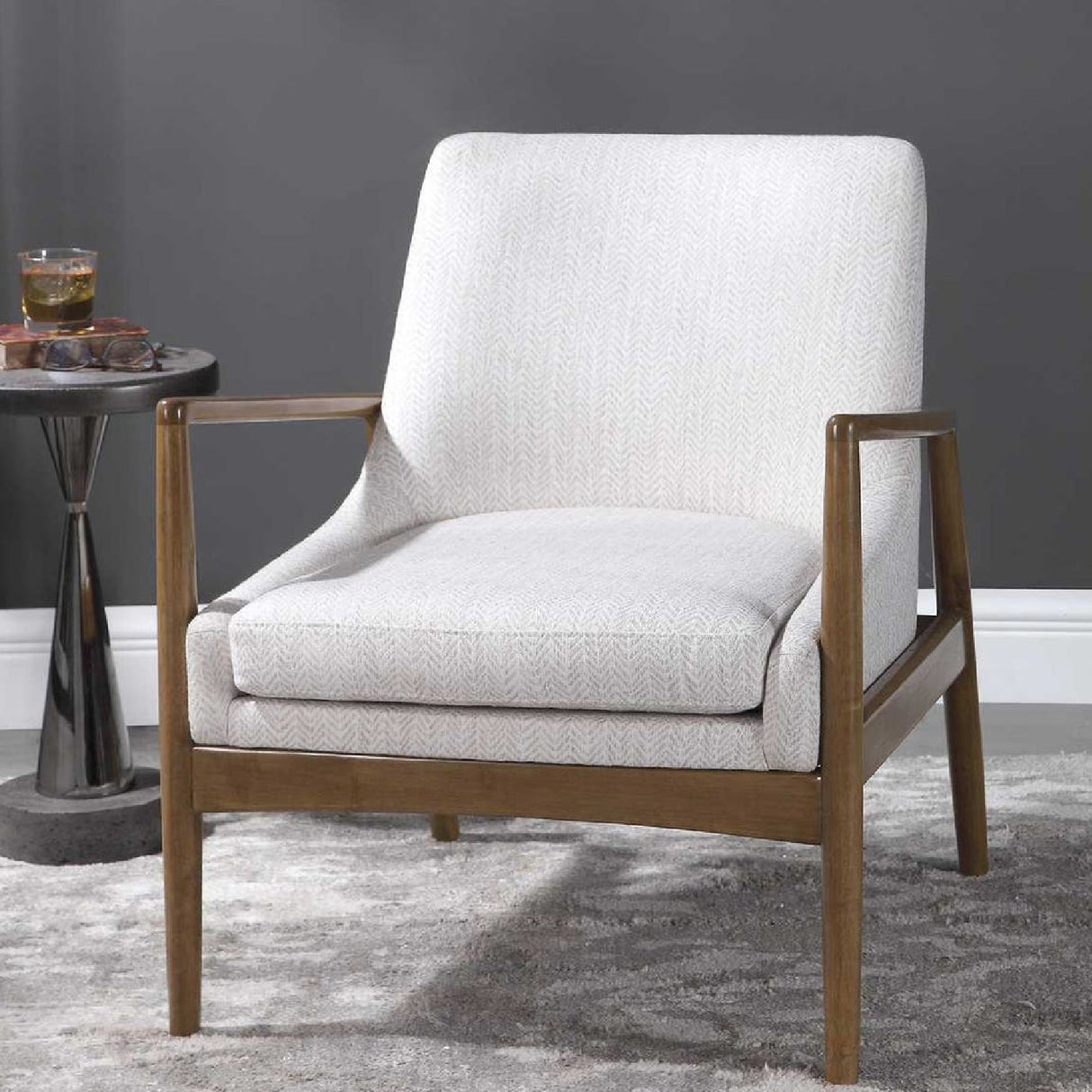   Modern European furniture - White Fabric Scandinavian Accent Chair - www.oroa.com | Oroa.com