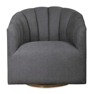   Gray Channel-Tufted Swivel Chair | Oroa.com