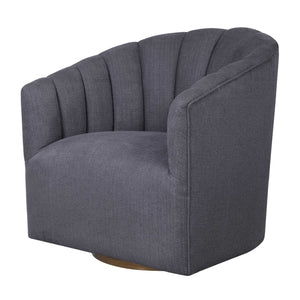   Gray Channel-Tufted Swivel Chair | Oroa.com
