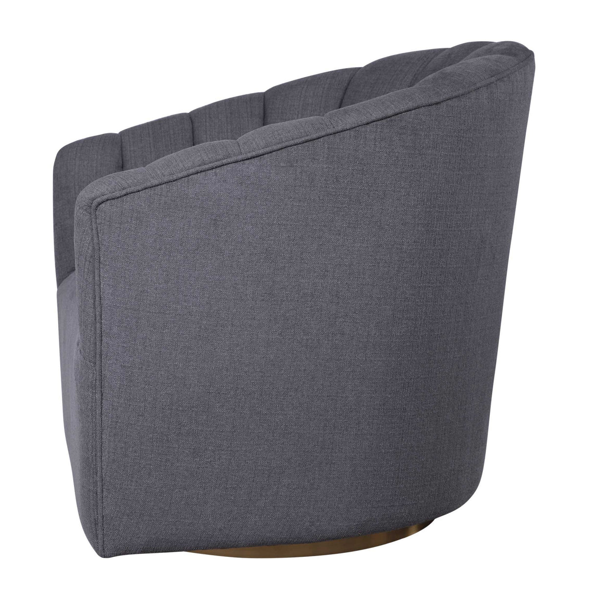   Gray Channel-Tufted Swivel Chair | Oroa.com