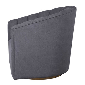   Gray Channel-Tufted Swivel Chair | Oroa.com