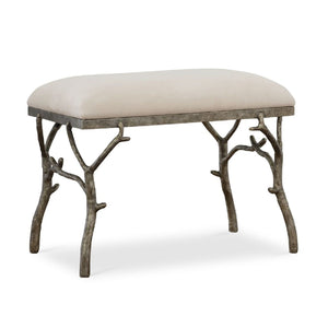   Modern European furniture - Silver Framed White Bench S - www.oroa.com | Oroa.com