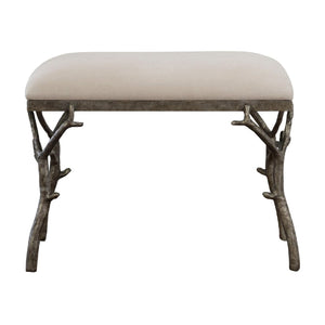   Modern European furniture - Silver Framed White Bench S - www.oroa.com | Oroa.com