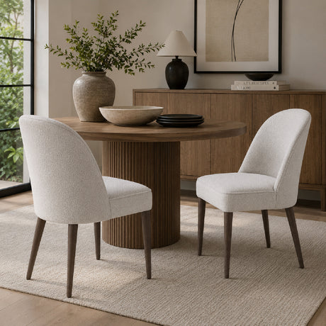   Modern European furniture - White Fabric Dining Chairs (2) - www.oroa.com | Oroa.com