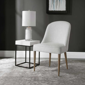   Modern European furniture - White Fabric Dining Chairs (2) - www.oroa.com | Oroa.com