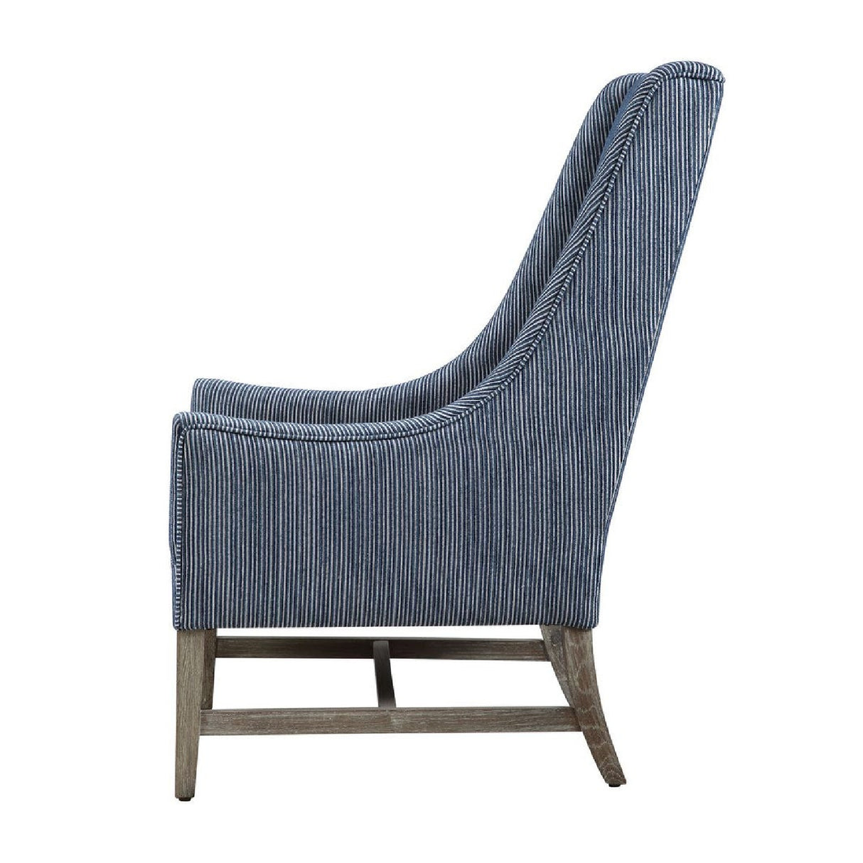   Modern European furniture - Blue Stripes High-Back Accent Chair - www.oroa.com | Oroa.com