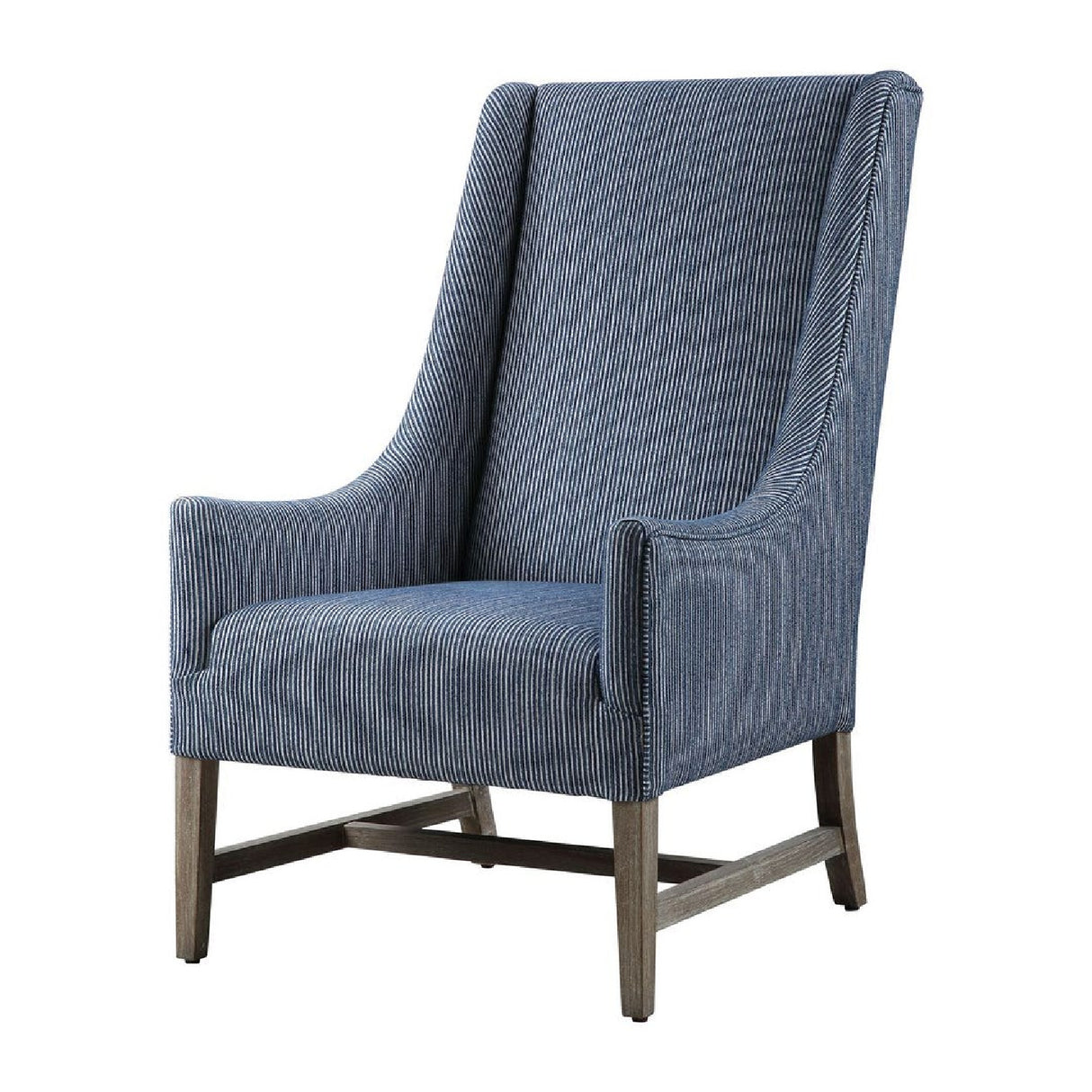   Modern European furniture - Blue Stripes High-Back Accent Chair - www.oroa.com | Oroa.com