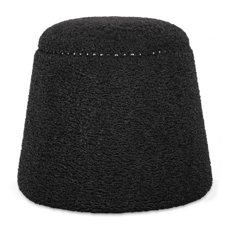   Modern European furniture - Black Shearling Ottoman - www.oroa.com | Oroa.com