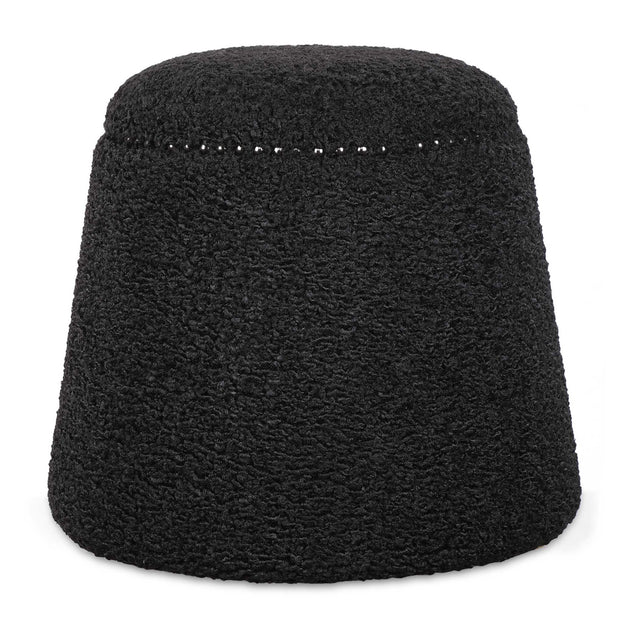 Modern European furniture - Black Shearling Ottoman - www.oroa.com