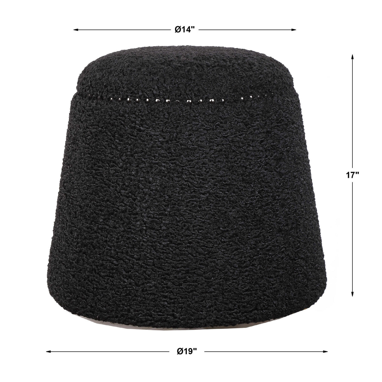   Modern European furniture - Black Shearling Ottoman - www.oroa.com | Oroa.com