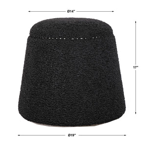   Modern European furniture - Black Shearling Ottoman - www.oroa.com | Oroa.com