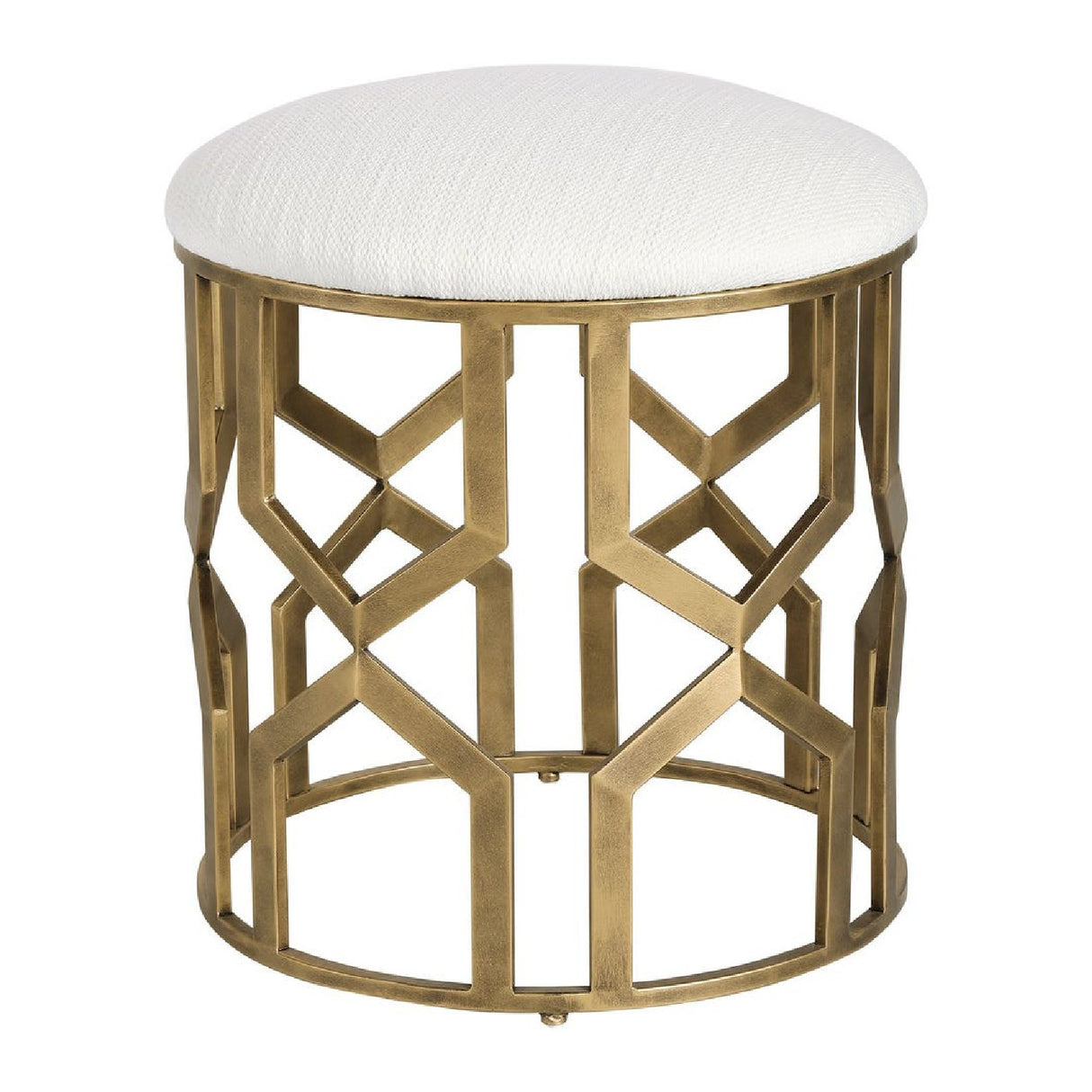   Modern European furniture - Gold Openwork Accent Stool - www.oroa.com | Oroa.com