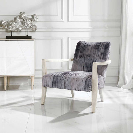   Abstract Print Chenille Accent Chair | Oroa.com