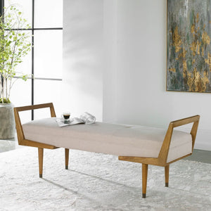   Modern European furniture - Tufted Beige Fabric Bench - www.oroa.com | Oroa.com