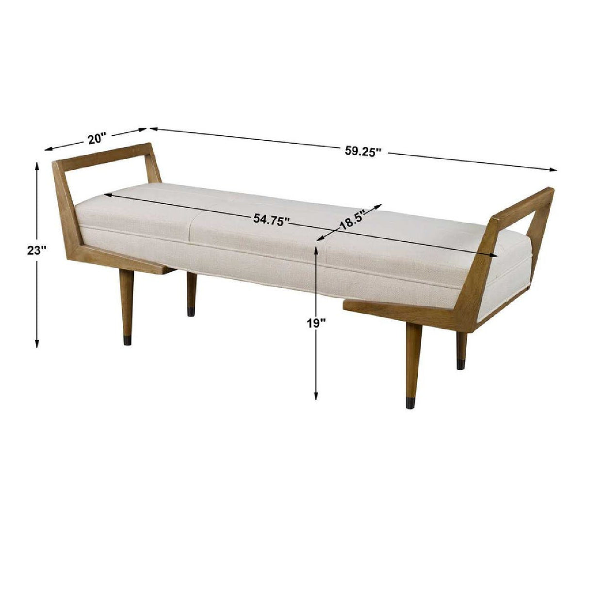   Modern European furniture - Tufted Beige Fabric Bench - www.oroa.com | Oroa.com