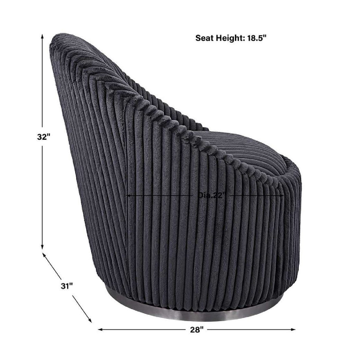  Fluted Chenille Swivel Chair | Oroa.com