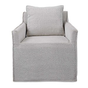   Gray Boucle Slipcover Swivel Chair | Oroa.com