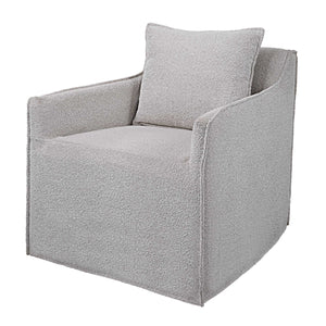   Gray Boucle Slipcover Swivel Chair | Oroa.com