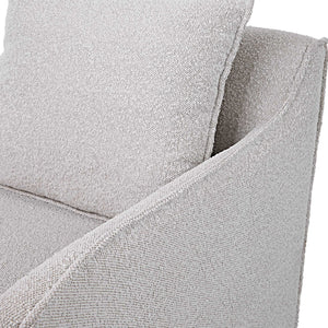   Gray Boucle Slipcover Swivel Chair | Oroa.com