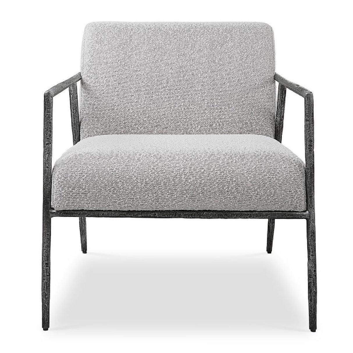   Iron Framed Boucle Lounge Chair | Oroa.com