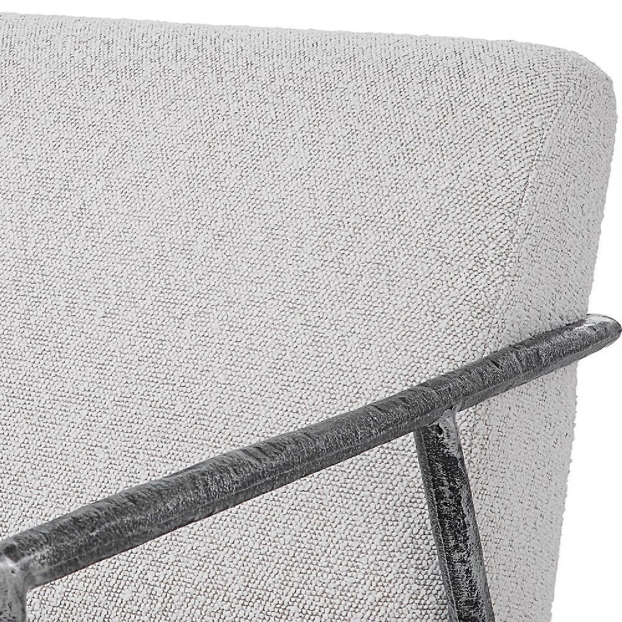   Iron Framed Boucle Lounge Chair | Oroa.com