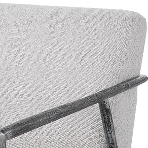   Iron Framed Boucle Lounge Chair | Oroa.com