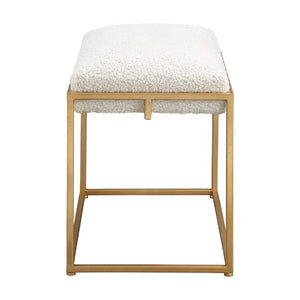   Modern European furniture - Gold Framed Shearling Bench - www.oroa.com | Oroa.com