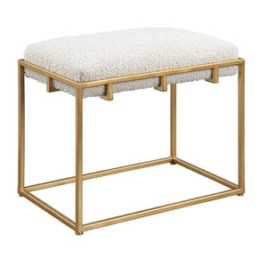  Modern European furniture - Gold Framed Shearling Bench - www.oroa.com | Oroa.com