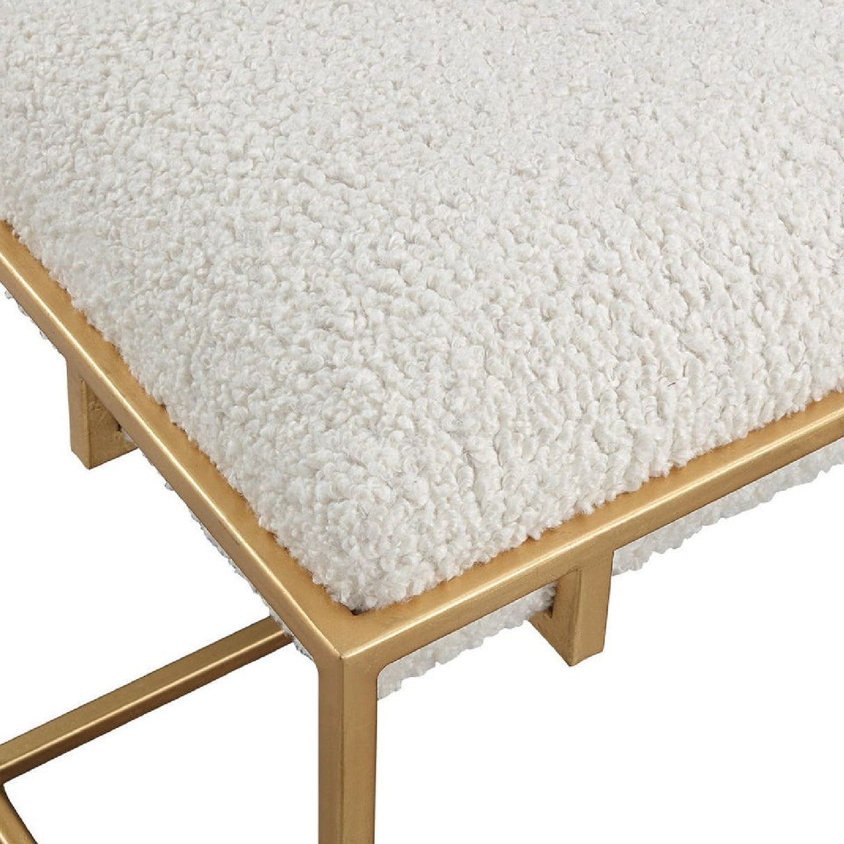   Modern European furniture - Gold Framed Shearling Bench - www.oroa.com | Oroa.com