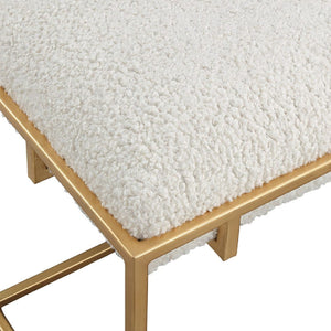   Modern European furniture - Gold Framed Shearling Bench - www.oroa.com | Oroa.com