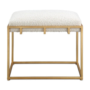   Modern European furniture - Gold Framed Shearling Bench - www.oroa.com | Oroa.com