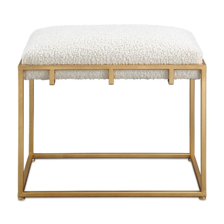   Modern European furniture - Gold Framed Shearling Bench - www.oroa.com | Oroa.com