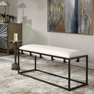   Modern European furniture - White Waffle Seat Bench - www.oroa.com | Oroa.com