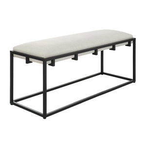   Modern European furniture - White Waffle Seat Bench - www.oroa.com | Oroa.com