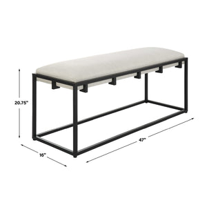   Modern European furniture - White Waffle Seat Bench - www.oroa.com | Oroa.com