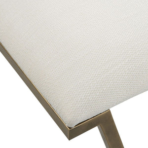   White Textured Fabric Bench | Oroa.com